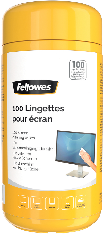 Fellowes Bildschirm-Reinigungstücher, 100er Spenderdose von Fellowes