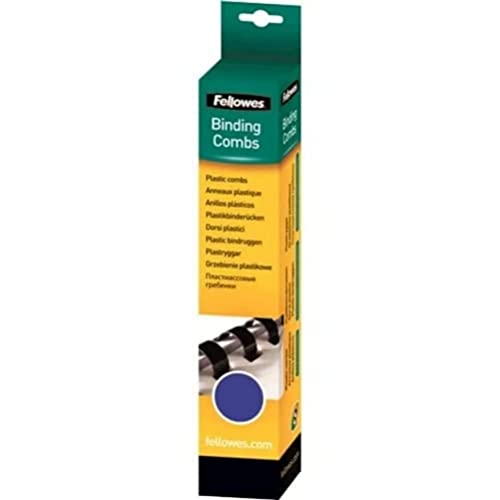 Fellowes Binderücken für Plastikbindung, 10 mm Durchmesser, 21 Ringe, für A4 Dokumente, blau, Packung mit 25 Stück von Fellowes