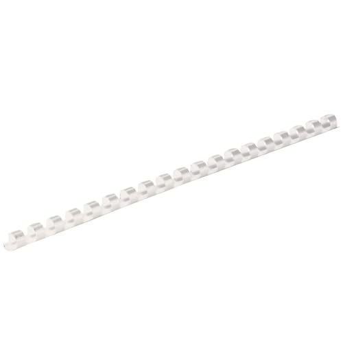 Fellowes Binderücken für Plastikbindung, 6 mm Durchmesser, 21 Ringe, für A4 Dokumente, weiß, Packung mit 25 Stück von Fellowes