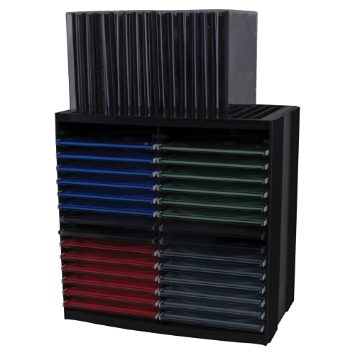 Fellowes CD Aufbewahrung, CD Turm mit Selbstauswurf-System, horizontal und vertikal nutzbar, für 30 + 18 CDs, Farbe: schwarz von Fellowes