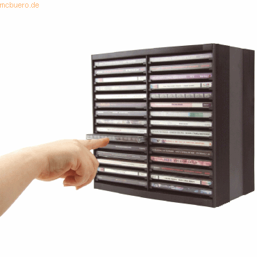 Fellowes CD Spring CD/DVD-Box 48 CDs mit Selbstauswurf schwarz von Fellowes