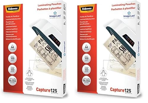 Fellowes Imagelast A4 125 Micron Laminating Pouch - 100 Pack, 5307407 (Packung mit 2) von Fellowes