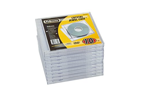 Fellowes Jewel Case Doppel-Leerhülle für 2 CDs 10er Packung transparent von Fellowes