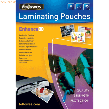 Fellowes Laminierfolien Enhance A4 80mic VE=100 Stück glänzend Fellowes Laminierfolien Enhance A4 80mic VE=100 Stück glänzend von Fellowes