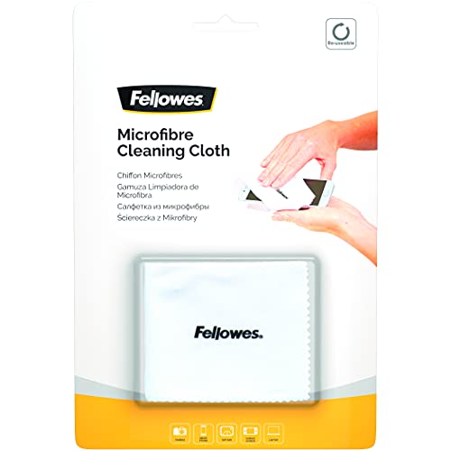 Fellowes Mikrofasertuch für Büro und Zuhause - zur Reinigung von Monitor/Laptopbildschirm/Tablet/iPad/Smartphone - Großpackung mit 12 Stück von Fellowes