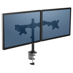 Fellowes Monitor-Halterung Reflex 8502601 schwarz für 2 Monitore, Tischklemme, Tischbohrung von Fellowes