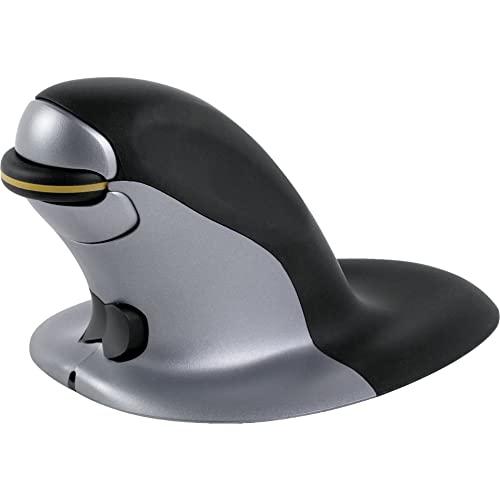 Fellowes Penguin Maus Größe M 9894701 vertikal kabellos, Schwarz/Grau von Fellowes