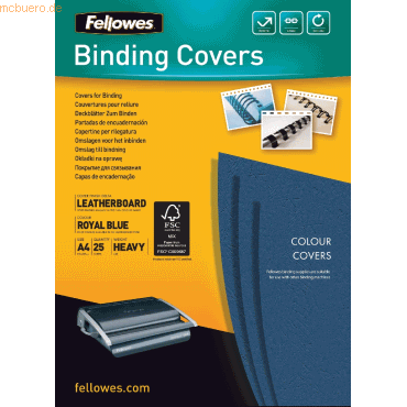 Fellowes Präsentationsdeckblatt A4 Lederstruktur 250g/qm VE=25 Stück r von Fellowes