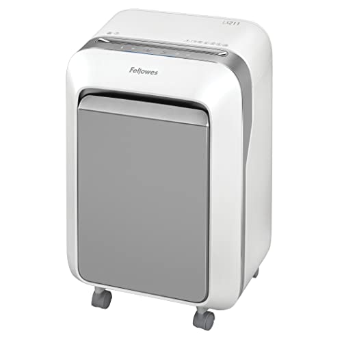 Fellowes Schredder Aktenvernichter LX211, 15 Blatt Micro-Cut P-5, Datenschutzkomformer Papierschredder für Kleinbüros/Home Office, 100% Staufrei & Safesense Technologie - Shredder Weiß von Fellowes