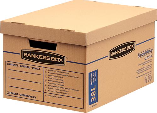 Fellowes SmoothMove Umzugsbox 26x32x44 cm (38L) - Aufbewahrungsbox - Natürlich - Rechteckig - Karton - Muster - 38 l (6203801) von Fellowes