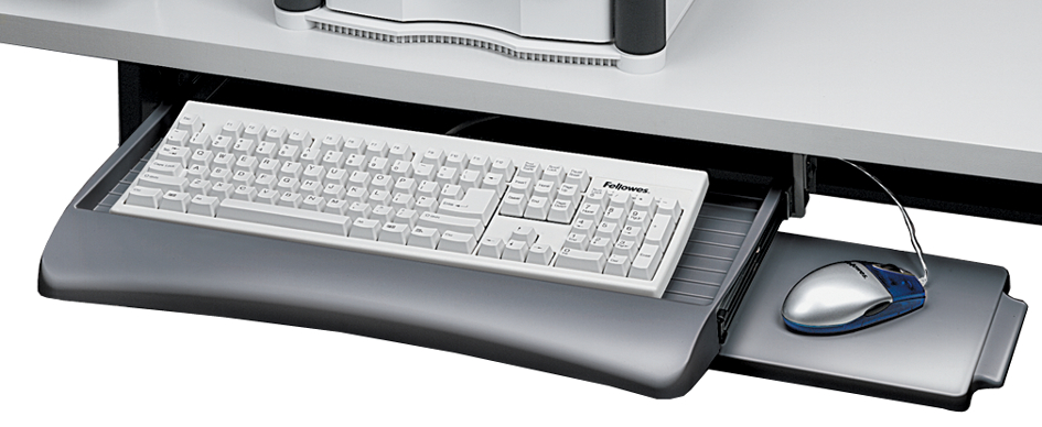 Fellowes Tastaturschublade mit Mausablage, graphit von Fellowes