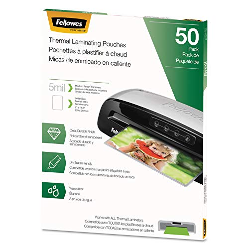 Fellowes Thermal Laminating Pouches - Letter, 5Mil, 50 Pack von Fellowes