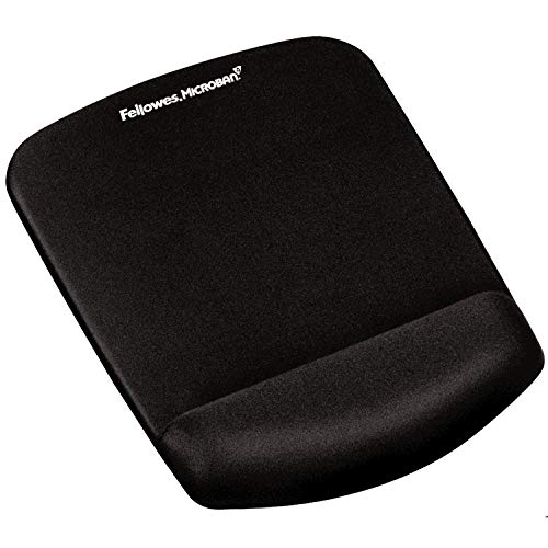 Fellowes ergonomisches Mauspad mit Handgelenkauflage PlushTouch™, super weiche Handballenauflage, Gel und Memoryfoam, schwarz von Fellowes