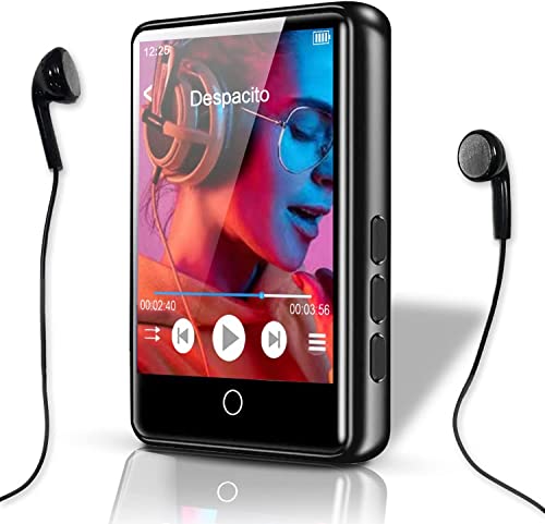 FemKey 32GB MP3 Player Bluetooth 5.2, Klein Musikplayer Tragbarer 2.4" LCD Touchscreen HiFi mit Lautsprecher, Voice Recorder, FM, Unterstützt zu 128GB (Kopfhörern+Type-C+AUX 3.5mm+Handbuch-DE) von FemKey