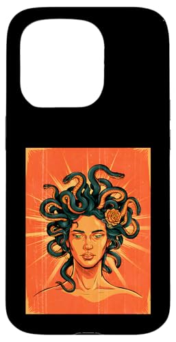 Greek Mythology Medusa Orange Feminist Graphic Hülle für iPhone 15 Pro von Feminism Greek Goddess Medusa Gorgon Gorgo