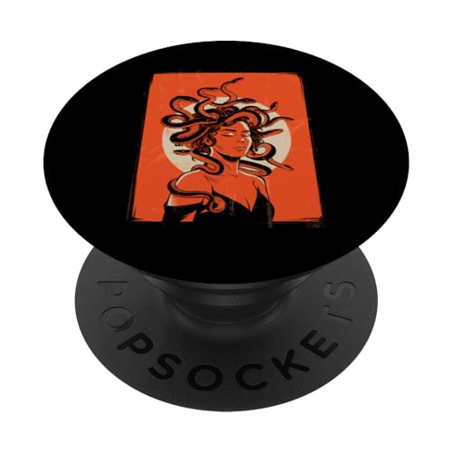 Greek Mythology Medusa Orange Feminist Graphic PopSockets Klebender PopGrip Greek Mythology Medusa Orange Feminist Graphic PopSockets Klebender PopGrip von Feminism Greek Goddess Medusa Gorgon Gorgo