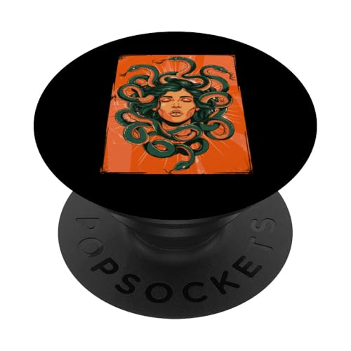 Greek Mythology Medusa Orange Feminist Graphic PopSockets Klebender PopGrip Greek Mythology Medusa Orange Feminist Graphic PopSockets Klebender PopGrip von Feminism Greek Goddess Medusa Gorgon Gorgo