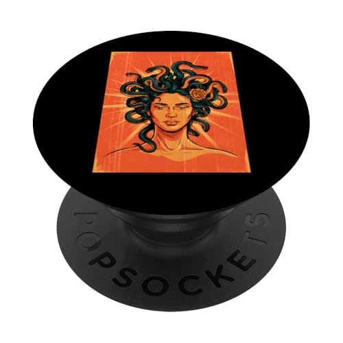 Greek Mythology Medusa Orange Feminist Graphic PopSockets Klebender PopGrip Greek Mythology Medusa Orange Feminist Graphic PopSockets Klebender PopGrip von Feminism Greek Goddess Medusa Gorgon Gorgo