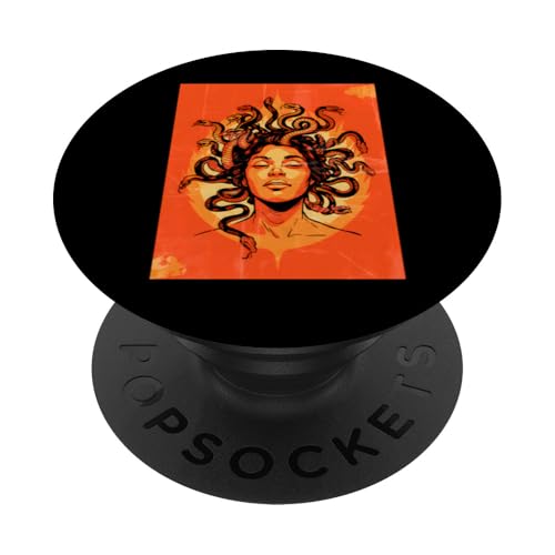 Greek Mythology Medusa Orange Feminist Graphic PopSockets Klebender PopGrip Greek Mythology Medusa Orange Feminist Graphic PopSockets Klebender PopGrip von Feminism Greek Goddess Medusa Gorgon Gorgo