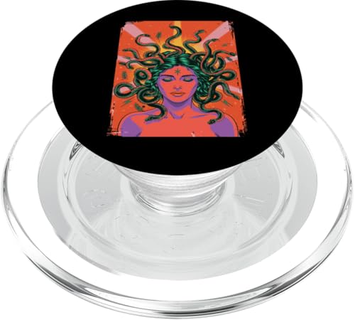 Greek Mythology Medusa Orange Feminist Graphic PopSockets PopGrip für MagSafe Greek Mythology Medusa Orange Feminist Graphic PopSockets PopGrip für MagSafe von Feminism Greek Goddess Medusa Gorgon Gorgo