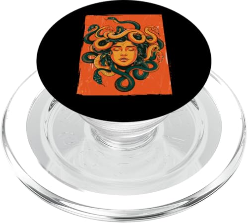 Greek Mythology Medusa Orange Feminist Graphic PopSockets PopGrip für MagSafe Greek Mythology Medusa Orange Feminist Graphic PopSockets PopGrip für MagSafe von Feminism Greek Goddess Medusa Gorgon Gorgo