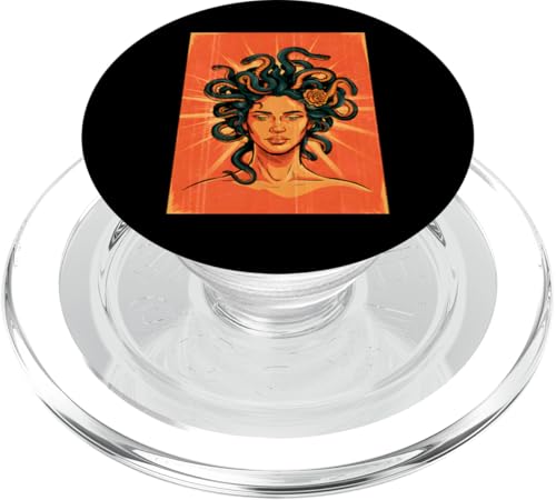 Greek Mythology Medusa Orange Feminist Graphic PopSockets PopGrip für MagSafe von Feminism Greek Goddess Medusa Gorgon Gorgo