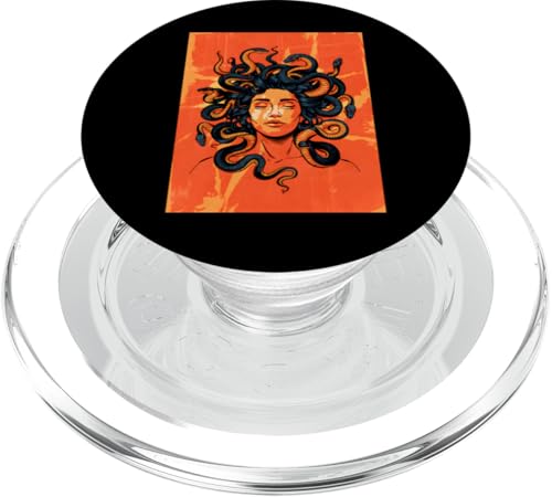 Greek Mythology Medusa Orange Feminist Graphic PopSockets PopGrip für MagSafe Greek Mythology Medusa Orange Feminist Graphic PopSockets PopGrip für MagSafe von Feminism Greek Goddess Medusa Gorgon Gorgo