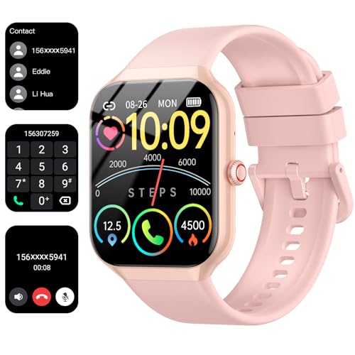 Smartwatch Damen Herren, 1.96" HD Fitnessuhr mit Telefonfunktion, Smart Watch mit Pulsuhr/Schlafmonitor, Fitness Tracker Schrittzähler Uhr, 100+ Sportmodi Sportuhr IP68 Wasserdicht für Android iOS von Fempoin
