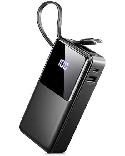 Power bank 10000mAh PowerBank mit Kabel, PD 15W High-Speed portable Ladegerät (USB-C Input & Output), Externe Handyakkus mit LED Display, Kompatibel mit iPhone 16 15 14 13 12 Pro Max Plus Samsung iPad Power bank 10000mAh PowerBank mit Kabel, PD 15W High-Speed portable Ladegerät (USB-C Input & Output), Externe Handyakkus mit LED Display, Kompatibel mit iPhone 16 15 14 13 12 Pro Max Plus Samsung iPad von Fempoin