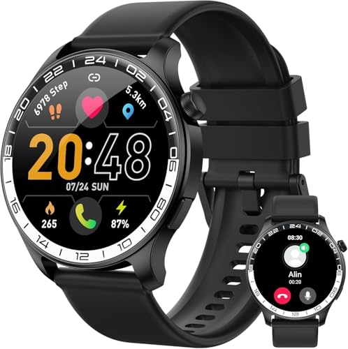 Smartwatch Herren, 1.43″ AMOLED-Display Touch Smart Watch mit Bluetooth-Anrufe, 100+ Sportmodi Fitnessuhr IP68 Wasserdicht Sportuhr, Fitness Tracker mit Herzfrequenz Schrittzähler Schlafmonitor SpO2 Smartwatch Herren, 1.43″ AMOLED-Display Touch Smart Watch mit Bluetooth-Anrufe, 100+ Sportmodi Fitnessuhr IP68 Wasserdicht Sportuhr, Fitness Tracker mit Herzfrequenz Schrittzähler Schlafmonitor SpO2 von Fempoin