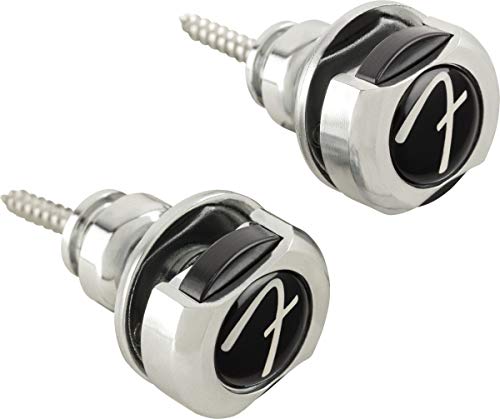 Fender Infinity Strap Locks, Chrome, Sicherheits-Gurtknöpfe für E-Gitarre & Bass, einfache Montage, stabiler Halt, schützt vor Abrutschen, langlebiges Metall-Design, inkl. Befestigungsschrauben von Fender