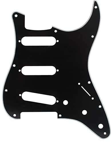 Fender® »11-HOLE MODERN-STYLE STRATOCASTER® S/S/S PICKGUARD« Schlagbrett/Pickguard für Strat® - 3-lagig - S/S/S - 11-Loch - Farbe: Schwarz von Fender