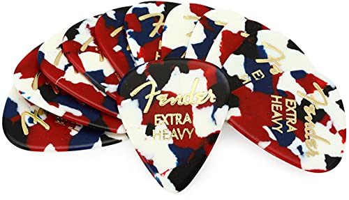Fender® »351 SHAPE CLASSIC PICKS - CONFETTI« Zelluloid Plektren - Form: 351-12er-Pack - Stärke: Extra Heavy - Farbe: Confetti von Fender