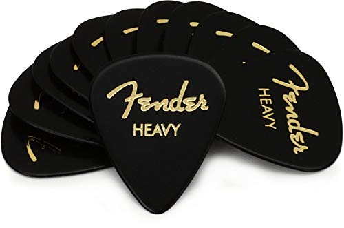 Fender® »351 SHAPE CLASSIC PICKS« Zelluloid Plektren - Form: 351-12er-Pack - Stärke: Heavy - Farbe: Schwarz von Fender