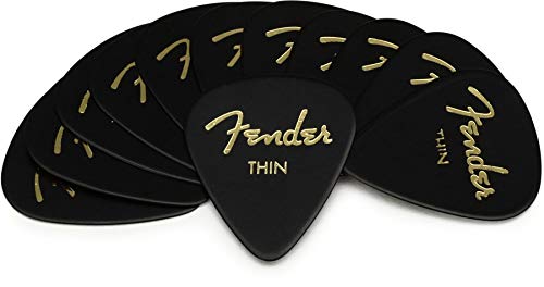 Fender® »351 SHAPE CLASSIC PICKS« Zelluloid Plektren - Form: 351-12er-Pack - Stärke: Thin - Farbe: Schwarz von Fender