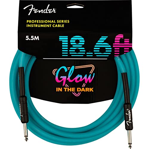 Fender® »GLOW IN THE DARK - CABLE« Instrumenten-Kabel - 5.5m - Farbe: Blau von Fender