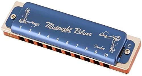 Fender® »MIDNIGHT BLUES HARMONICA« Mundharmonika - Diatonisch - 10-Loch - Stimmung: C - Farbe: Blau (Limitierte Auflage) von Fender
