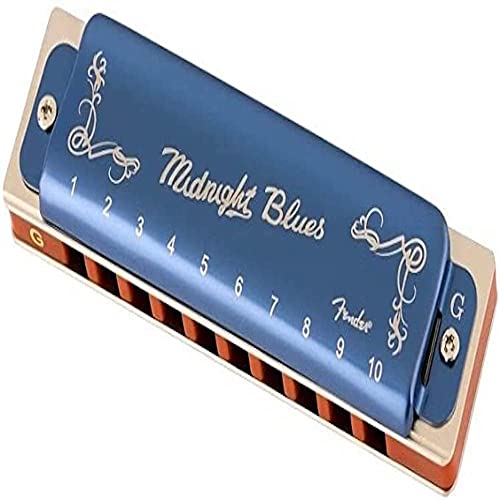 Fender® »MIDNIGHT BLUES HARMONICA« Mundharmonika - Diatonisch - 10-Loch - Stimmung: G - Farbe: Blau (Limitierte Auflage) von Fender