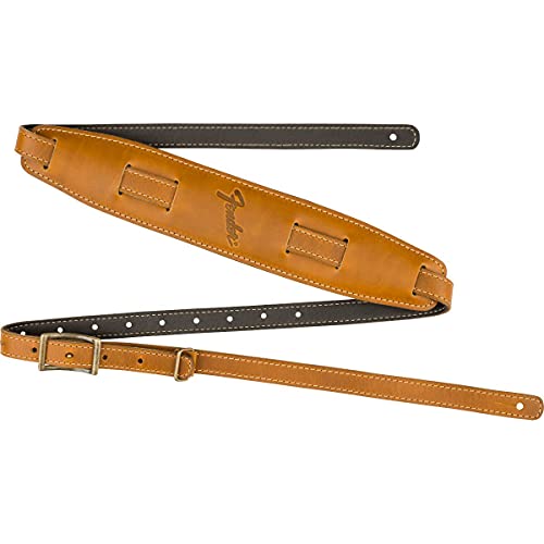 Fender® »MUSTANG® VINTAGE SADDLE STRAP« Gitarrengurt aus Leder - Lange Version - Farbe: Butterscotch, 43 von Fender