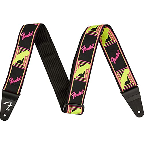 Fender® Neon Monogram Strap, yellow/pink von Fender