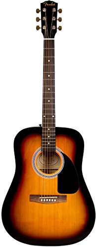Fender 6 String Acoustic Guitar Pack, Right, Sunburst, Sonnenbrand von Fender