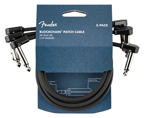 Fender Blockchain 61.0 cm Patchkabel, Gitarrenkabel, Gitarrenzubehör, 3er-Pack, Winkel/Winkel Fender Blockchain 61.0 cm Patchkabel, Gitarrenkabel, Gitarrenzubehör, 3er-Pack, Winkel/Winkel von Fender