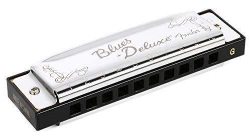Fender Blues Deluxe Mundharmonika, Tonart G, 10 Löcher, Nickel-Chrom, Inklusive Etui Fender Blues Deluxe Mundharmonika, Tonart G, 10 Löcher, Nickel-Chrom, Inklusive Etui von Fender