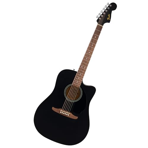 Fender California Debut Redondo Dreadnought mit Cutaway CE-Akustikgitarre, Fichtendecke, schwarzem Schlagbrett, Black von Fender