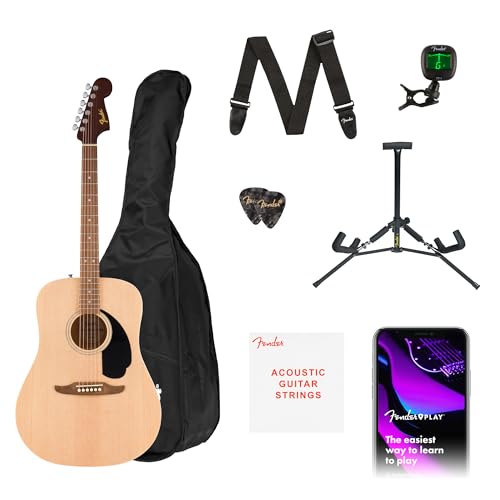 Fender California Debut Redondo Drednought Akustikgitarrenpaket Natural. Lieferumfang mit Zubehör: - Ständer - Gepolstertes Gigbag - Gurt - Gitarre - 1 Satz Reservesaiten - FT-1 Stimmgerät - Plektren Fender California Debut Redondo Drednought Akustikgitarrenpaket Natural. Lieferumfang mit Zubehör: - Ständer - Gepolstertes Gigbag - Gurt - Gitarre - 1 Satz Reservesaiten - FT-1 Stimmgerät - Plektren von Fender