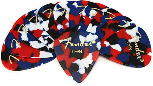Fender Classic Celluloid, Confetti, 351 Shape, Thin, 12 Count von Fender