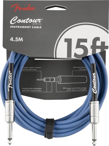 Fender Contour Series Instrumentenkabel (15ft STR/STR) Lake Placid Blue von Fender
