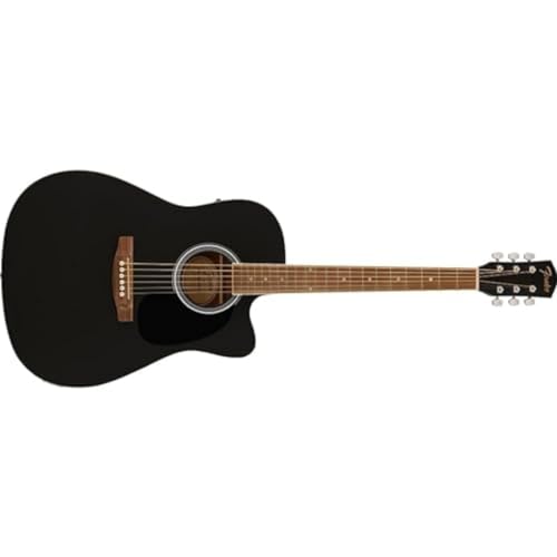 Fender FA-25CE Alternative Series Dreadnought Acoustic Electric Guitar, Beginner Guitar, with 2-Year Warranty, Includes Built-In Tuner and On-Board Volume & Tone Controls, Black (Amazon Exclusive) von Fender