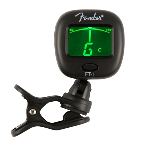 Fender FT-1 Pro Clip-Tuner, Für E-Gitarren, Akustikgitarren & Bässe, Schwarz von Fender