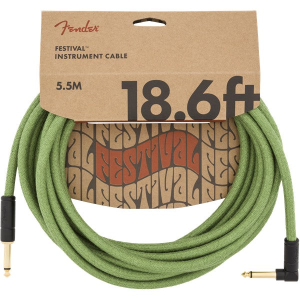 Fender Festival Cables Green R/A instrument cable, 5.5 m von Fender